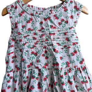 Vintage Polly Flinders Strawberry Fruit Print Dress 6X Cotton Dress Cottagecore
